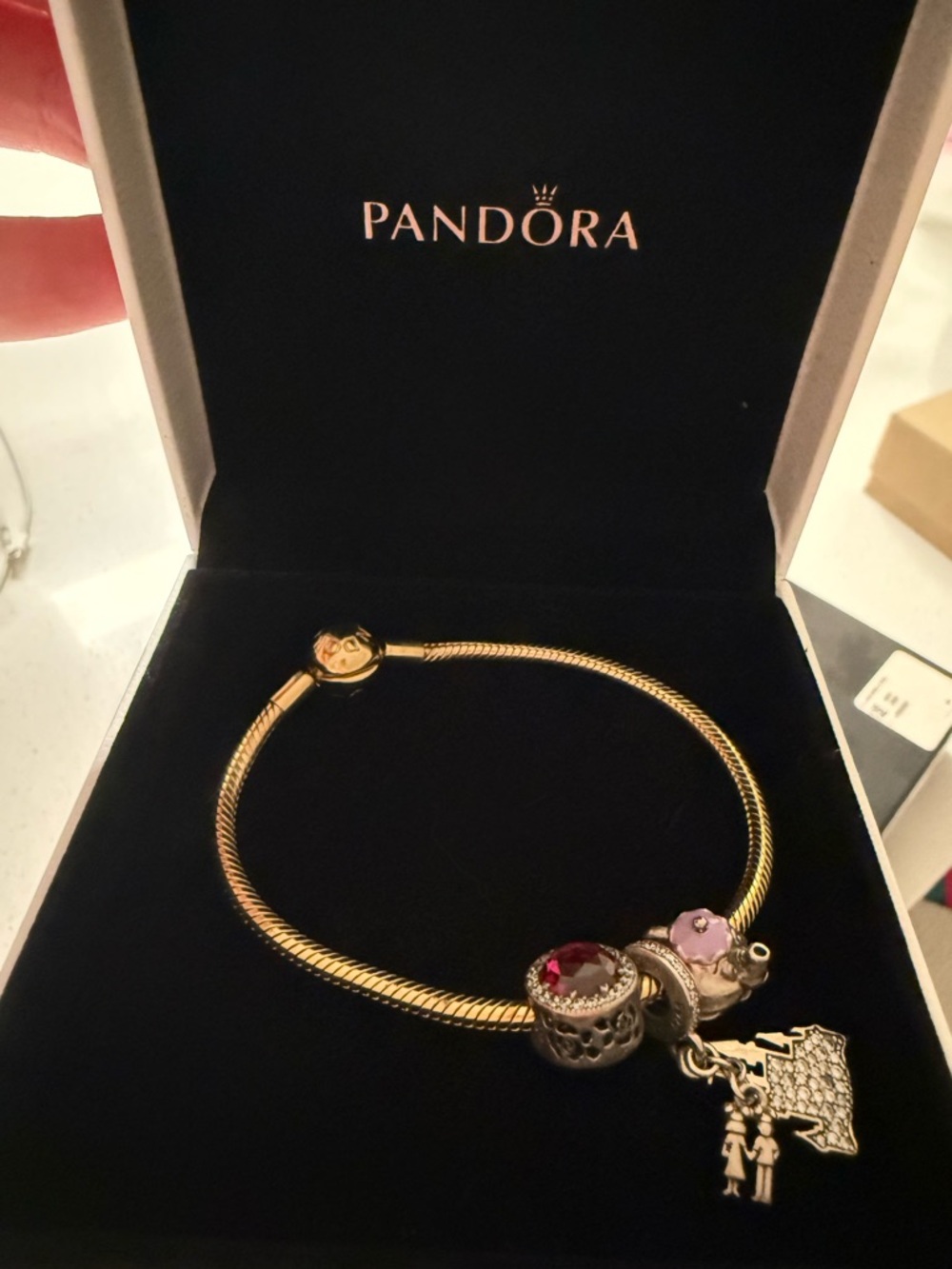 Pandora Gold Bracelet with Disney Charms